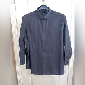 Roundtree & Yorke Gray Dress Shirt Long-Sleeve
